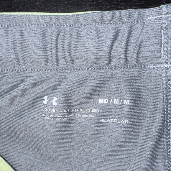 Under Armour Women's Athletic Shorts in Gray with Neon Yellow - Picture 3 of 9